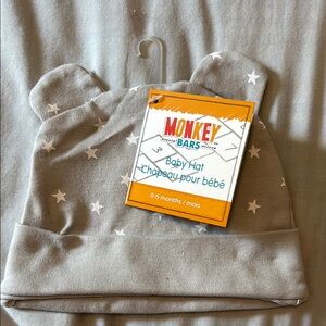 Playful Gray Knit Hat with Ear Details